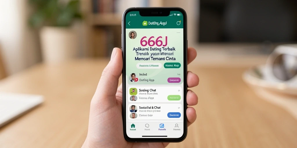 Antarmuka aplikasi Dating App 666J yang modern dan user-friendly.