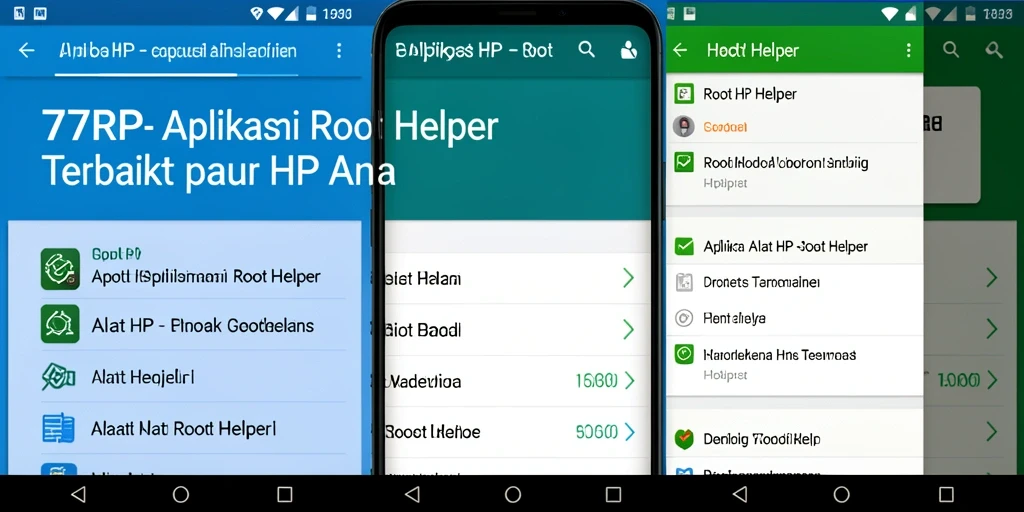 Antarmuka pengguna aplikasi Root Helper 77RP yang ramah dan intuitif.