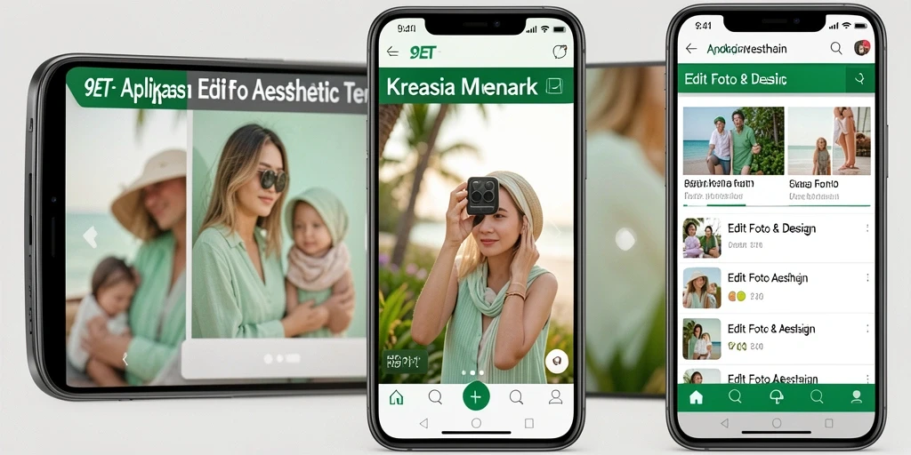 Tampilan antarmuka 9ET dengan fitur edit foto yang menarik.