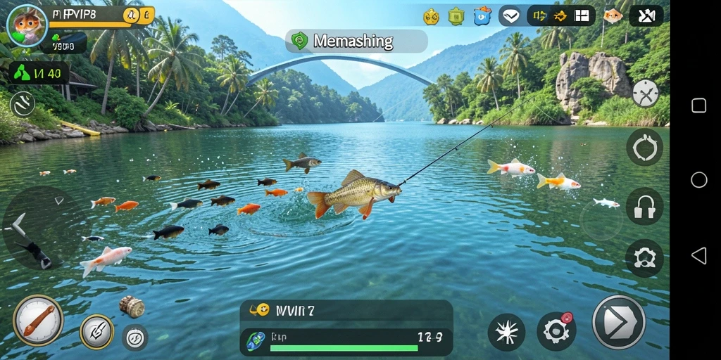 Tampilan antarmuka seru dari RPVIP8 saat memancing ikan.
