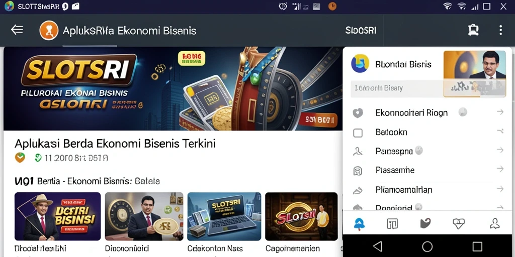 Tampilan antarmuka SLOTSRI yang modern dengan fitur berita ekonomi.